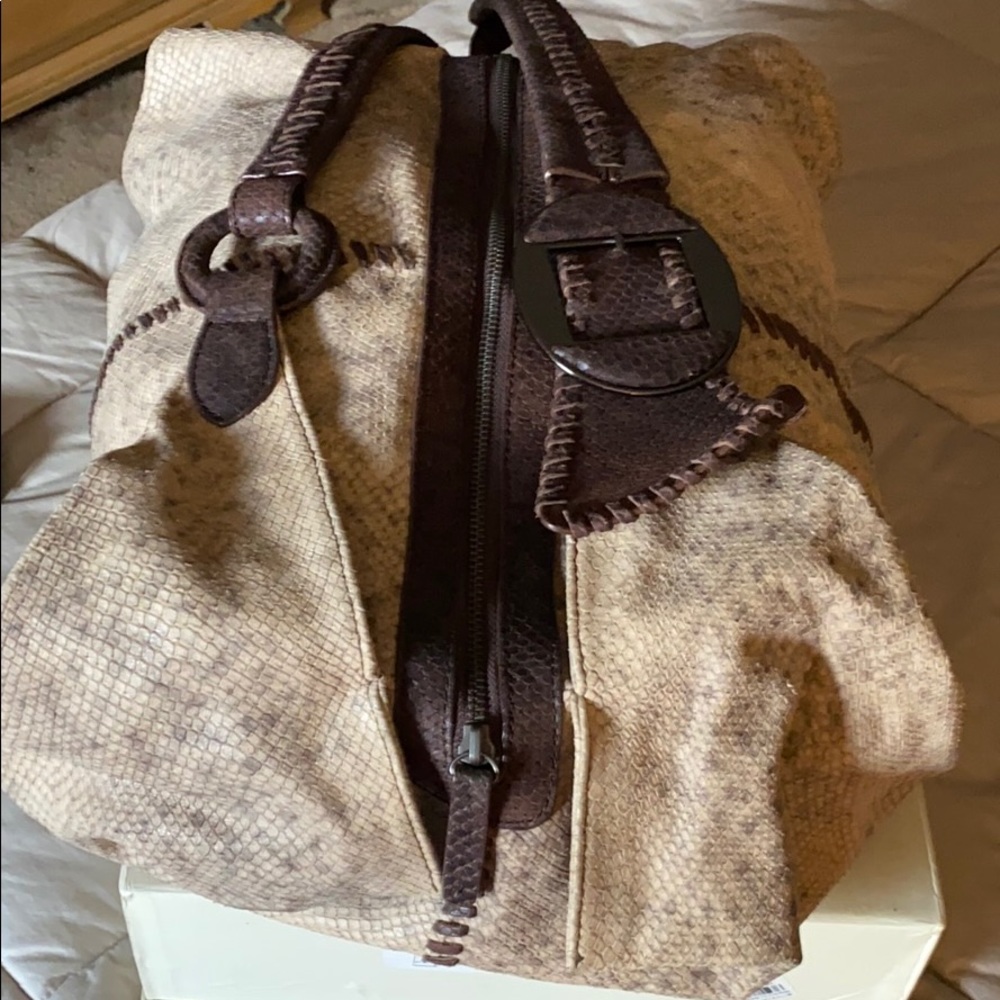 Large snake print bag